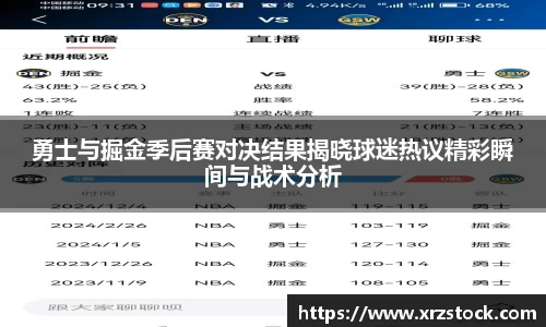 勇士与掘金季后赛对决结果揭晓球迷热议精彩瞬间与战术分析